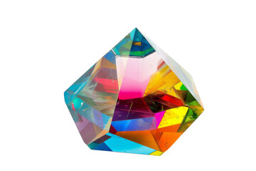 Multicolored Diamond on White Background