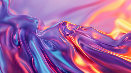 Fototapeta premium abstract fluid iridescent holographic curved wave in motion colorful, gradient design background