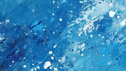 Abstract blue and white paint splashes
