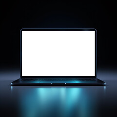laptop on a blank screen