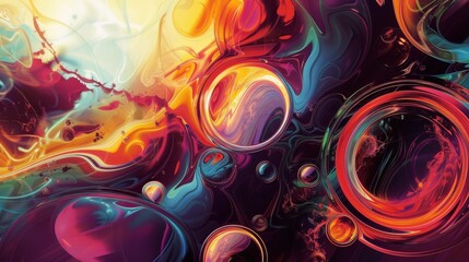 Abstract colorful fluid art background