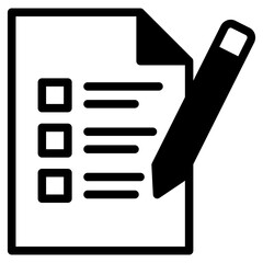 evaluate, document with checklist icon