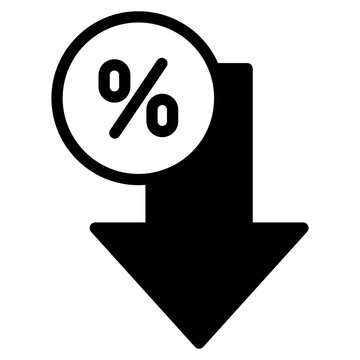 Persent arrow icon, decrease
