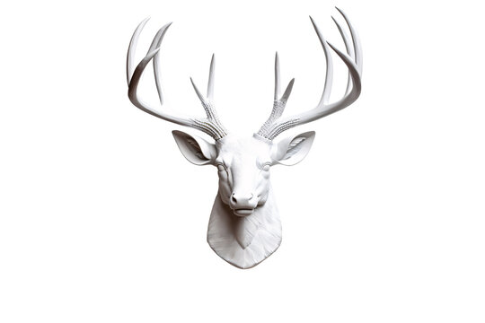 a white deer head on a white background