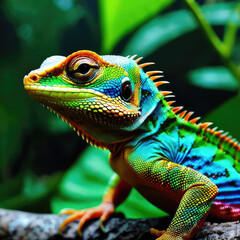 Colorful Rainforest Lizard