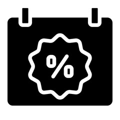 black friday, calendar with discount icon