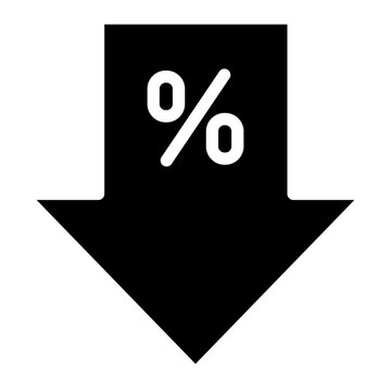 Persent arrow icon, decrease