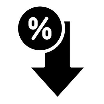 Persent arrow icon, decrease