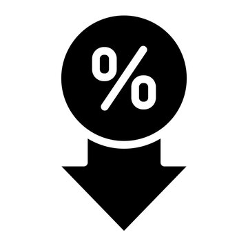 Persent arrow icon, decrease