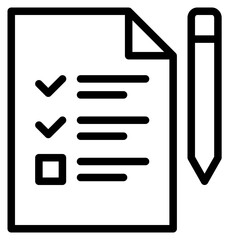 evaluate, document with checklist icon