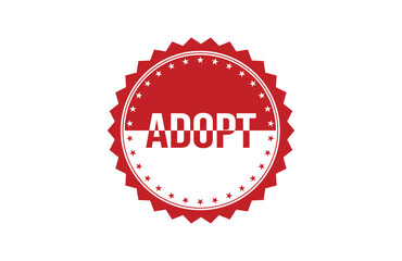 Adopt red ribbon label banner. Open available now sign or Adopt tag.