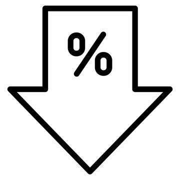 recommend clip art: Persent arrow icon, decrease