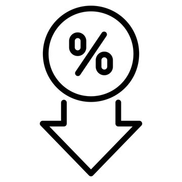 Persent arrow icon, decrease