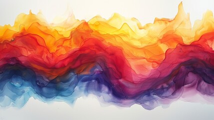 Abstract colorful watercolor landscape