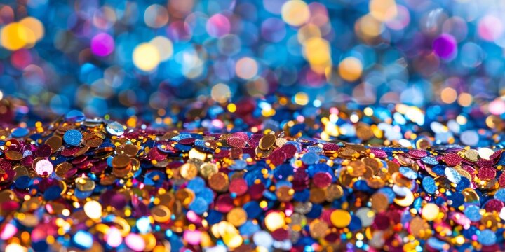 Vibrant burst of colorful glitter creating a textured and sparkling background