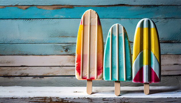 ice cream lollies that resemble surfboards