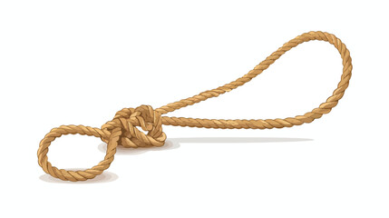 A rope with a noose lying on the floor on an isolated