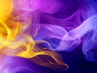 Violet and Yellow Smoke Abstract Background. Generative AI