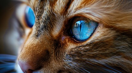 Whiskered Wonders: Abstract Feline Eyes in Watercolor Splashes Generative AI