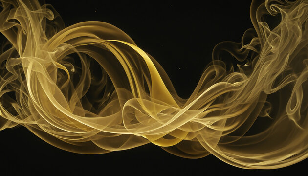 Gold smoke on black background   colorful background