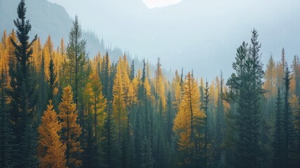 Forest landscape in autumn colors