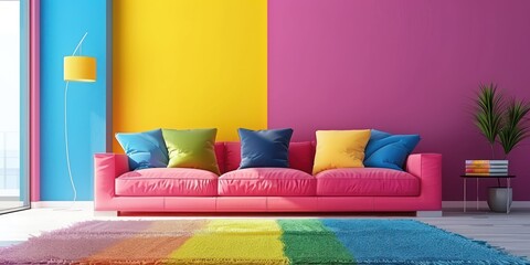 Modern Interior decoration concept with colorful interior design