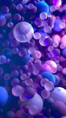 Abstract colorful spheres with bokeh effect