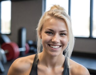 Obraz premium Gym Portrait Attractive Young Woman