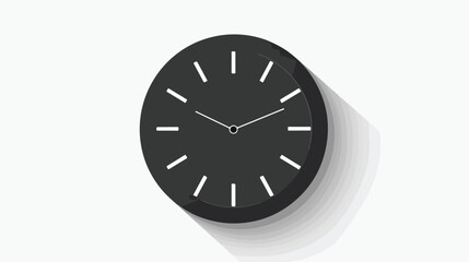 Background with black clock icon for business flat vector