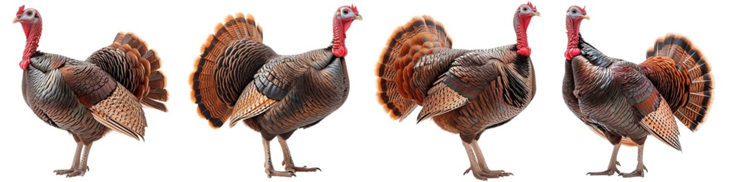 Set of turkey isolated on transparent background