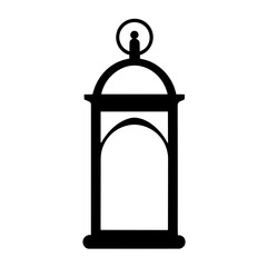 Simple islamic lantern isolated black icon