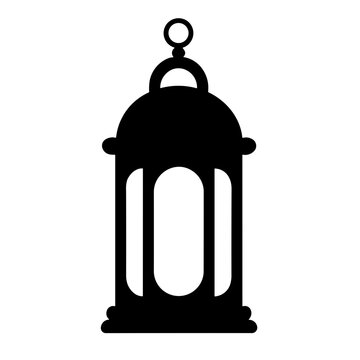 recommend clip art: Simple islamic lantern isolated black icon