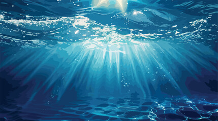 Beautiful blue ocean surface seen from underwater wit - obrazy, fototapety, plakaty