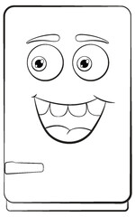 Vector illustration of a smiling cartoon refrigerator - obrazy, fototapety, plakaty
