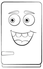 Plaid mouton avec motif Enfants Vector illustration of a smiling cartoon refrigerator