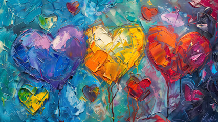 Colorful Abstract Hearts