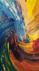 Vibrant abstract oil painting
