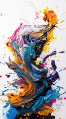 Dynamic abstract painting with vibrant colors