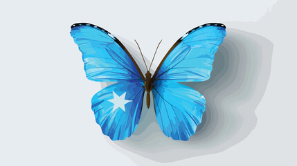 Butterfly Somalia flag on paper as card flat vector isolated