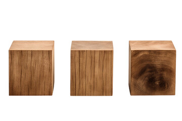 Naklejka premium Balance of Nature: Three Wooden Pieces. On a Clear PNG or White Background.