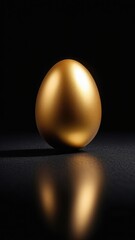 golden egg on a black background.