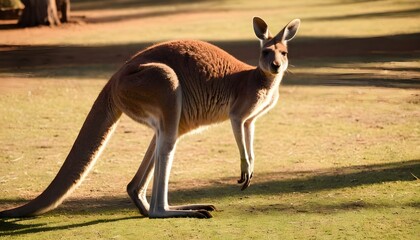 Naklejka na ściany i meble A Kangaroo With Its Fur Glistening In The Sunlight