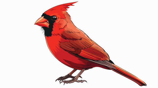 Cardinal Bird Mascot Tattoo flat vector isolated on white