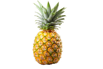 Whimsical Pineapple Elegance on White. On a Clear PNG or White Background.