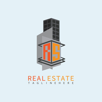 RS Real Estate Letter Monogram Vector Logo. Home Or Building Shape All Logo.