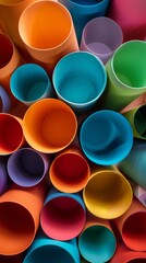 Assortment of colorful paper rolls