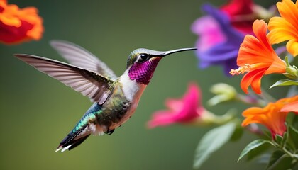 Fototapeta premium hummingbird feeding on flower