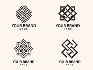 Set of Minimal and Clean Geometric Logo, Vector icon