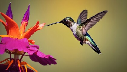 Obraz premium hummingbird feeding on flower