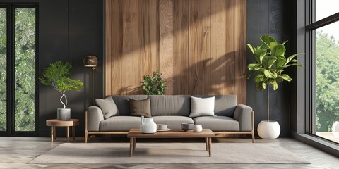 Modern Interior decoration concept with interior design living room